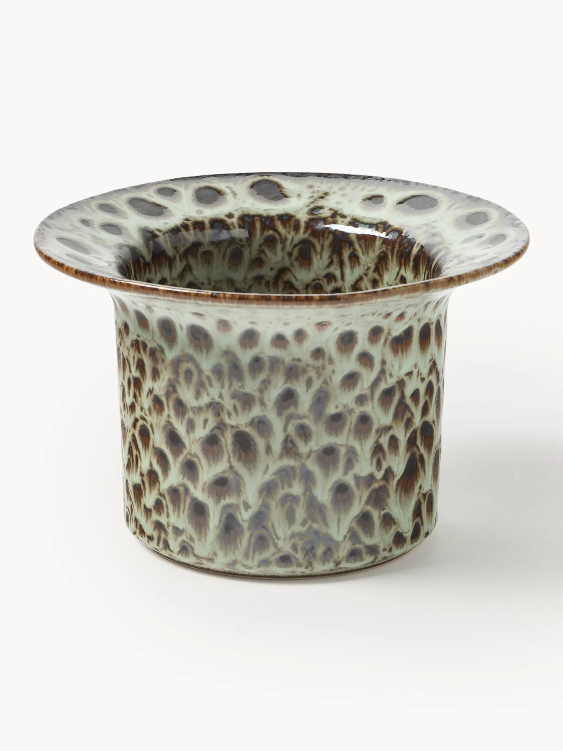 Portavaso fatto a mano con smalto reattivo Balou, alt. 10 cm