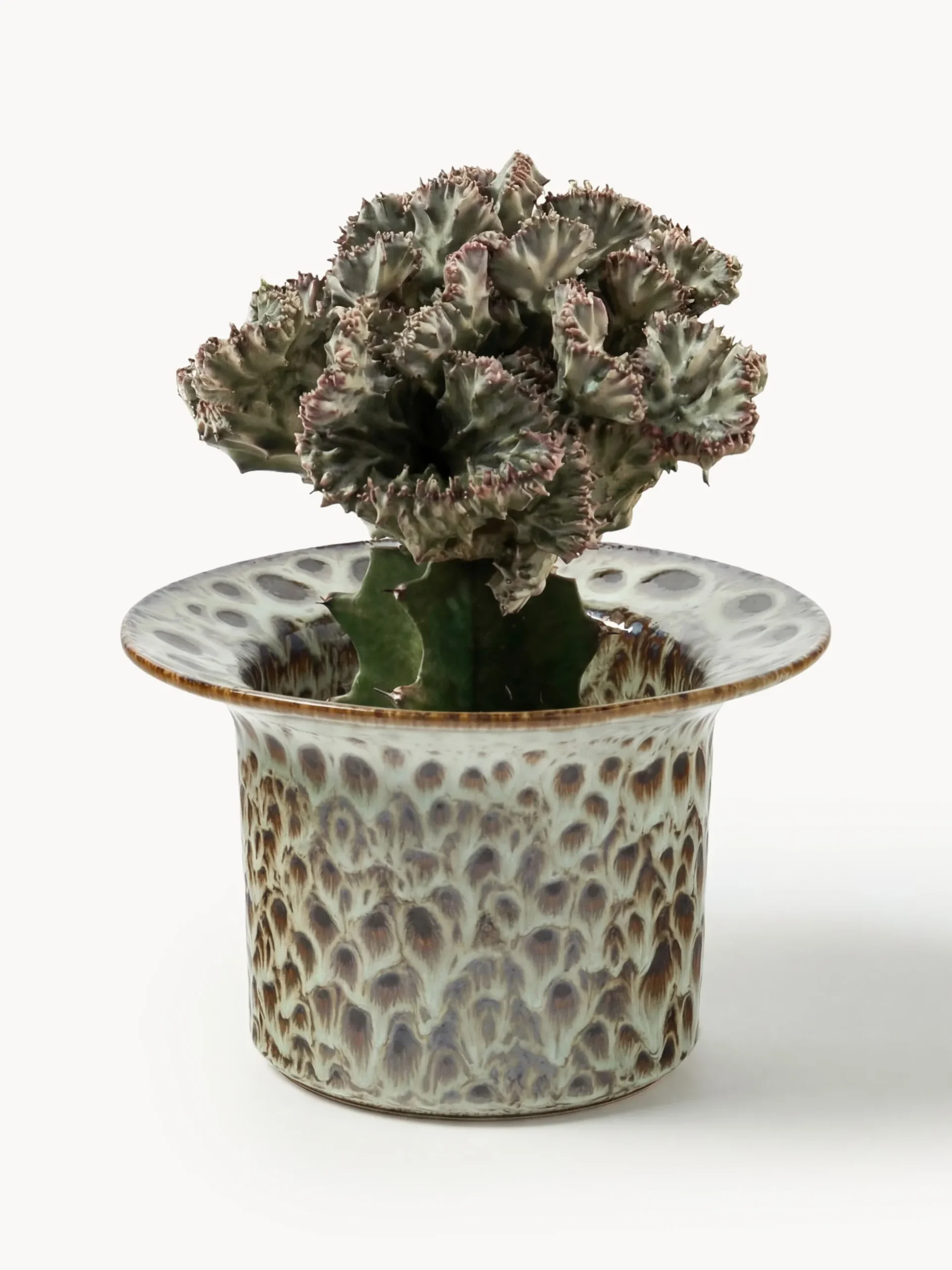Portavaso fatto a mano con smalto reattivo Balou, alt. 10 cm