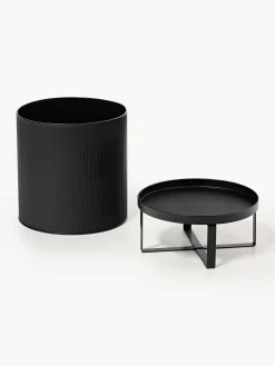 Portavaso con superficie millerighe Bau, alt. 38 cm