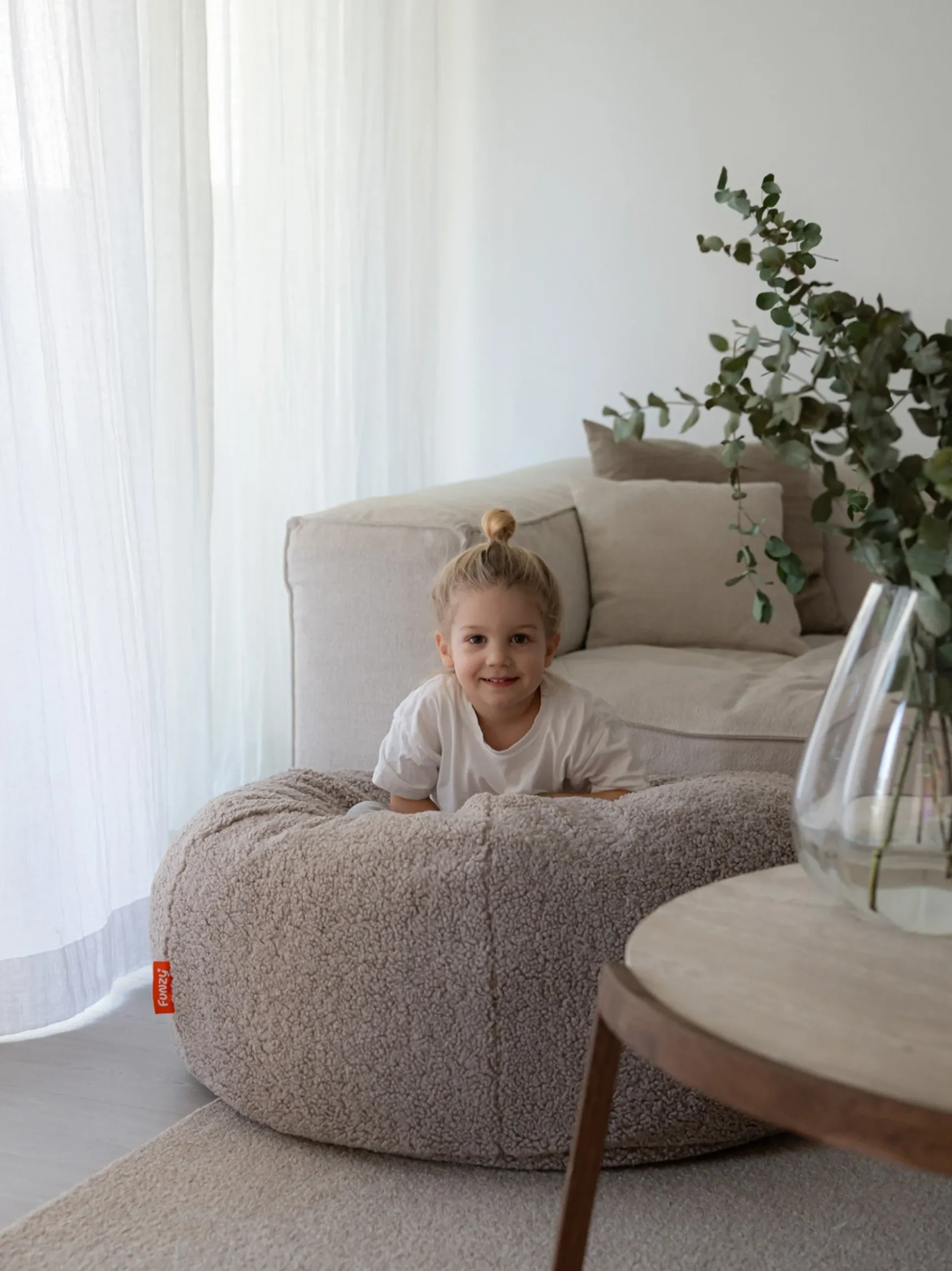 Pouf a sacco per bambini in teddy Flora