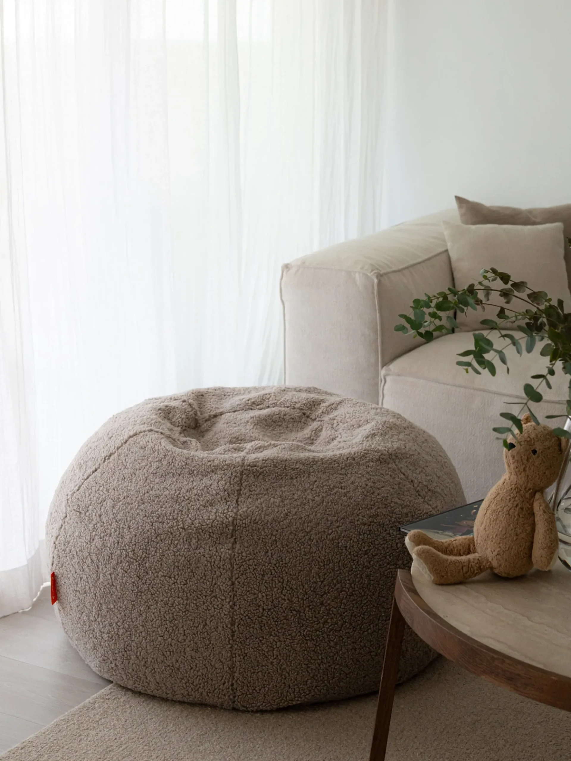 Pouf a sacco per bambini in teddy Flora