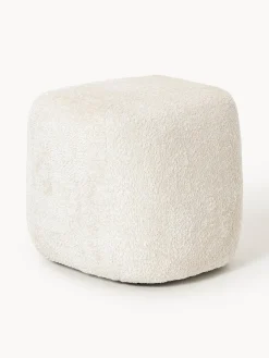 Pouf alto in teddy bouclé Wolke