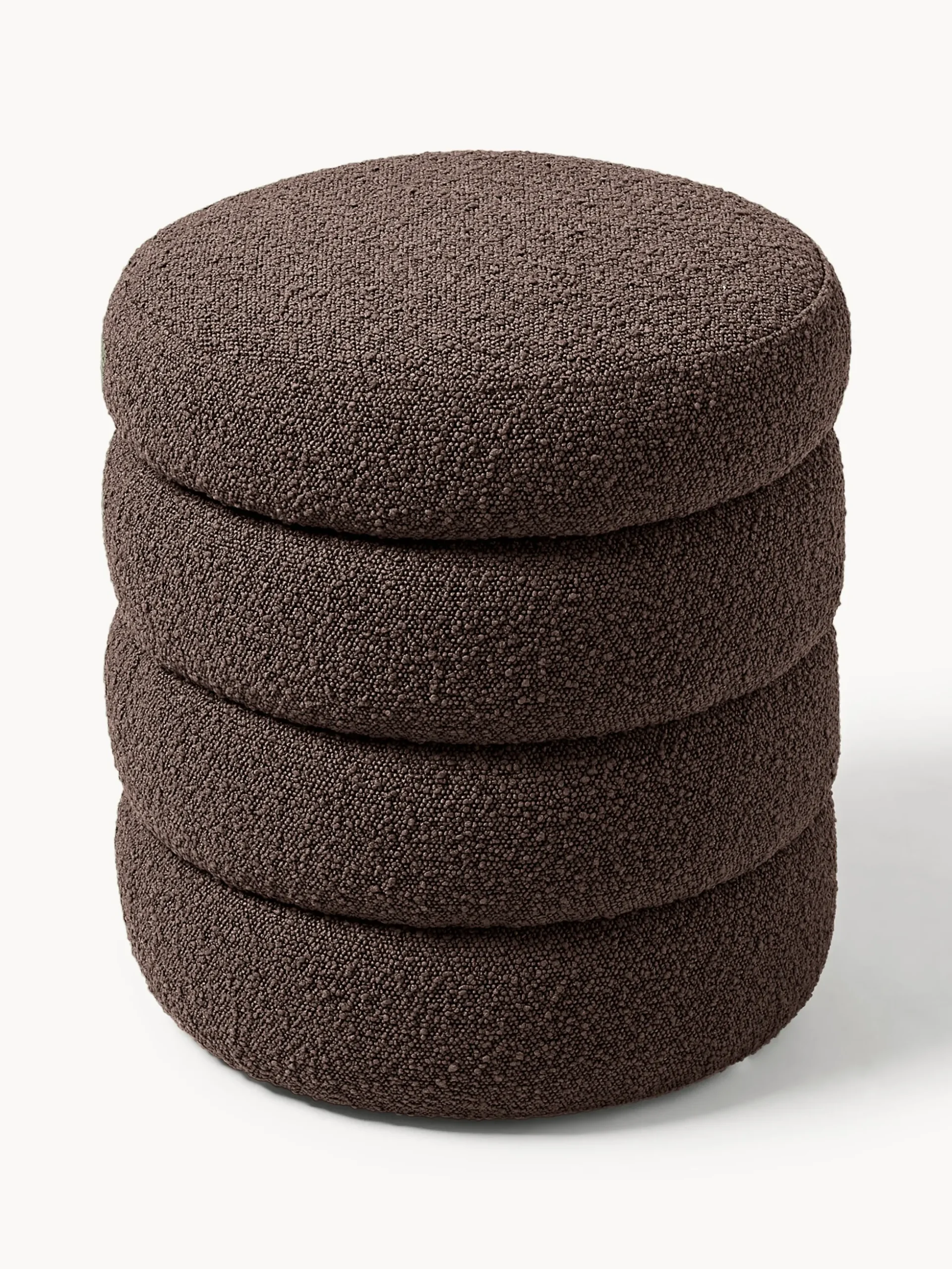Pouf contenitore imbottito in bouclé Alto