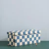 Pouf contenitore per bambini Check Teal