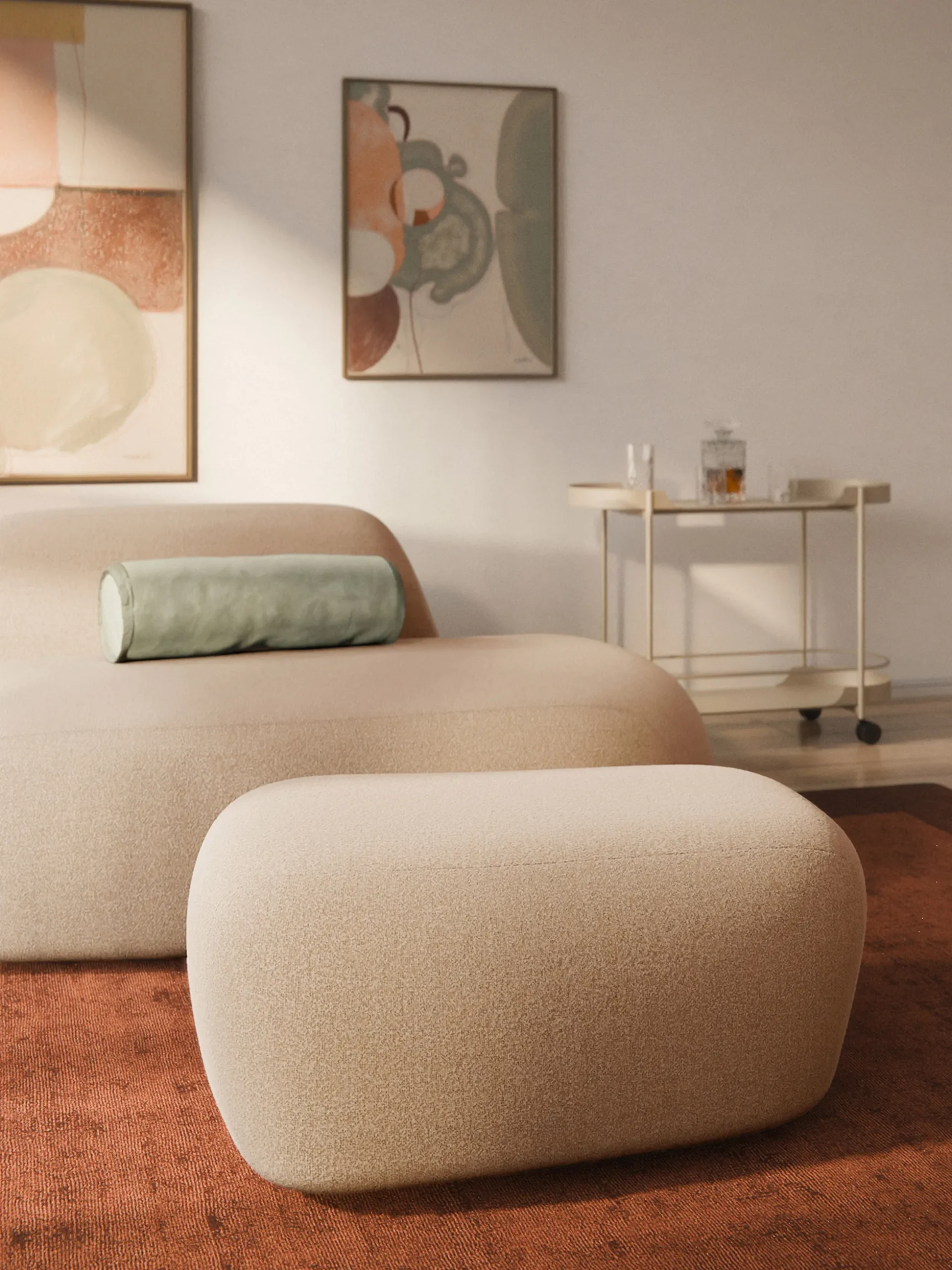 Pouf grande in bouclé Wolke