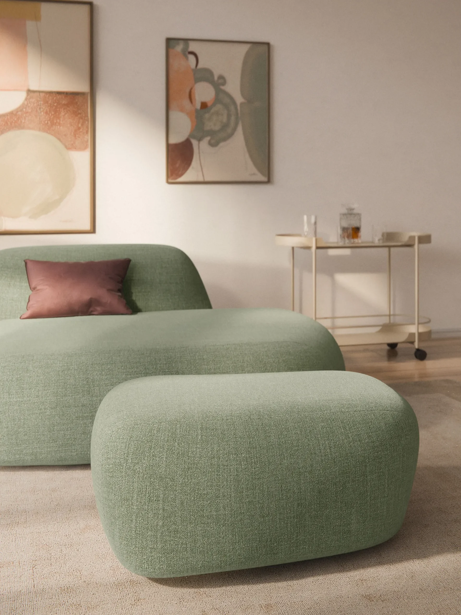 Pouf grande in bouclé Wolke