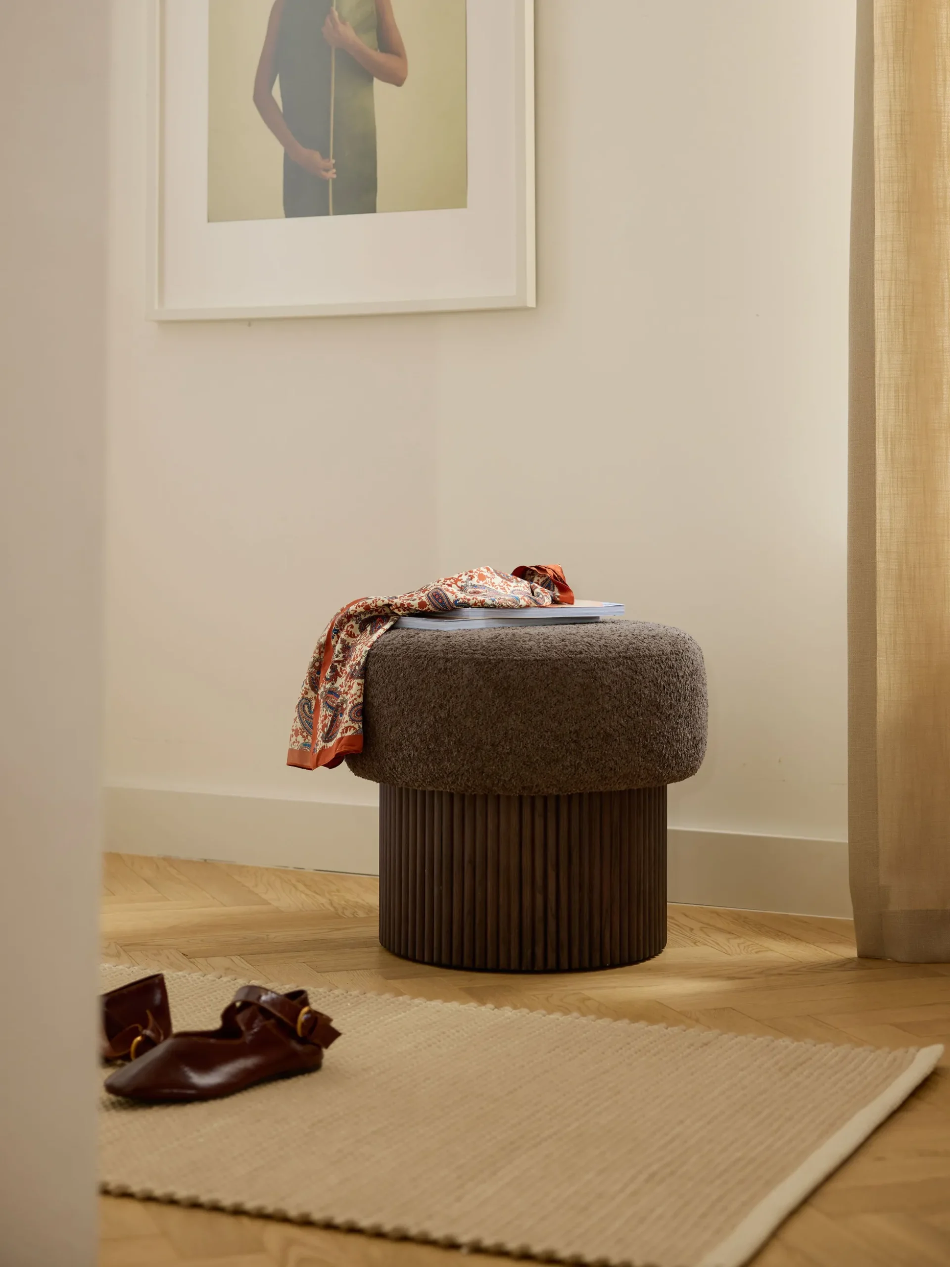 Pouf imbottito con contenitore Nala
