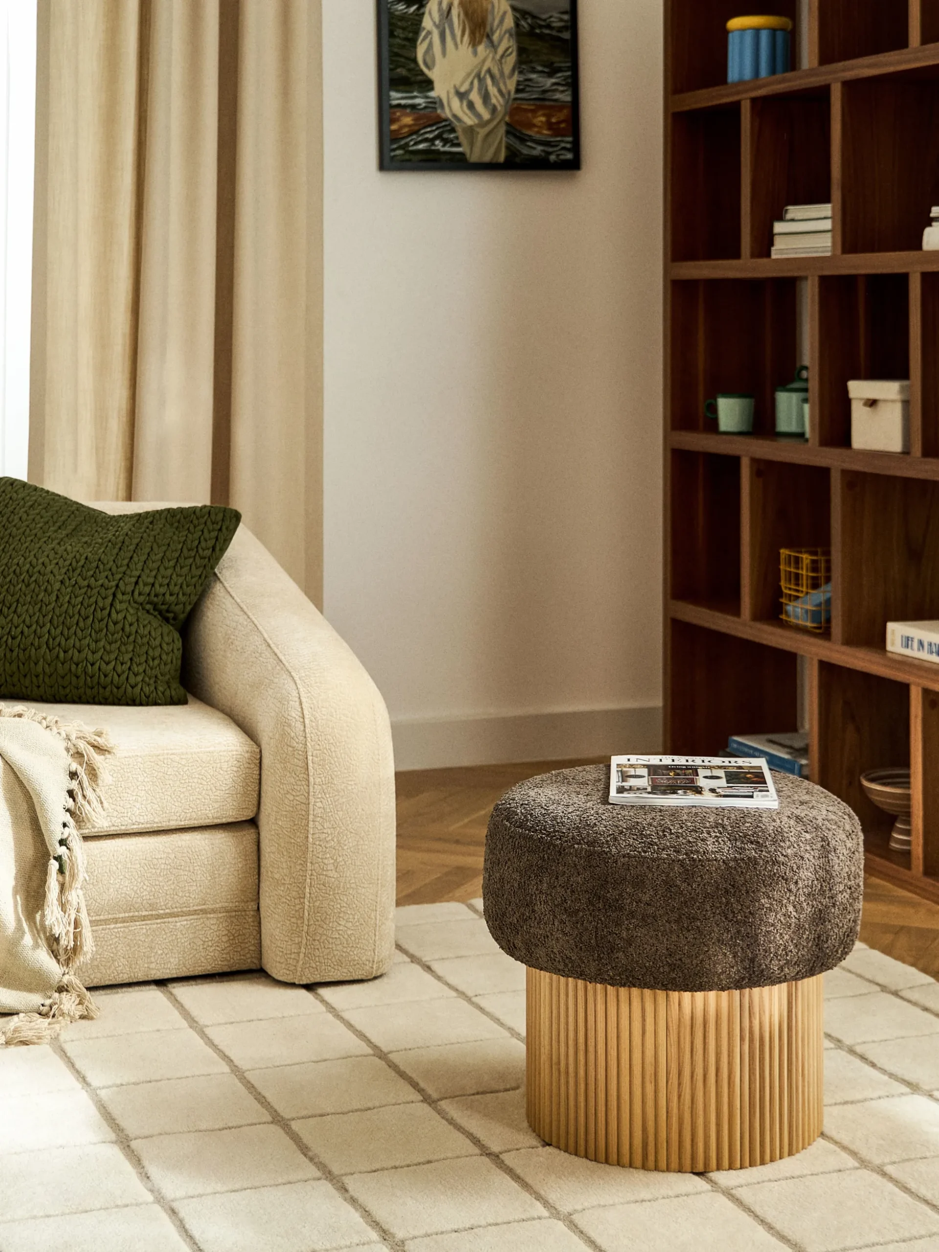 Pouf imbottito con contenitore Nala Small