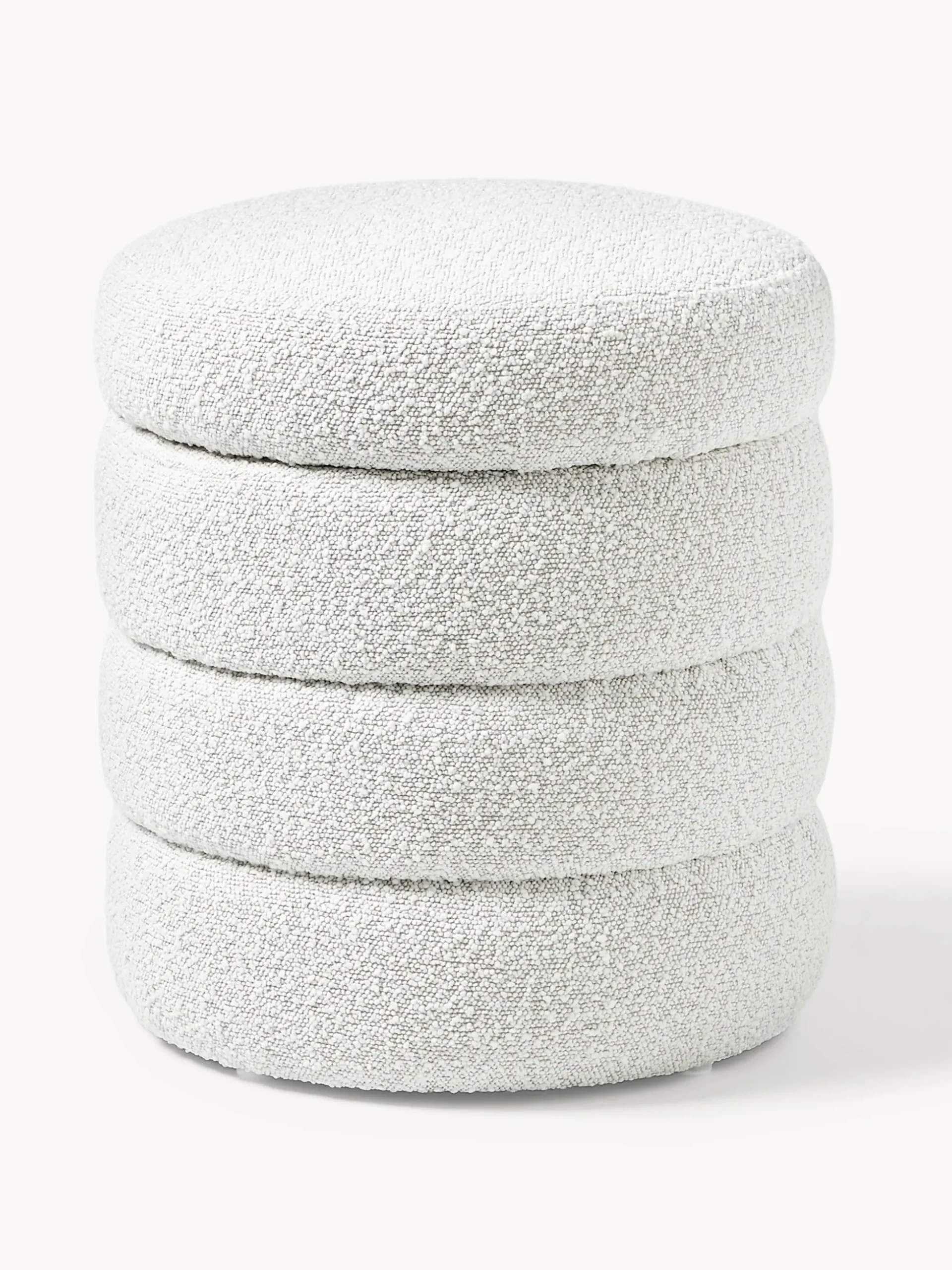 Pouf imbottito in teddy con contenitore Alto