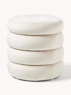 Pouf imbottito in velluto con contenitore Alto