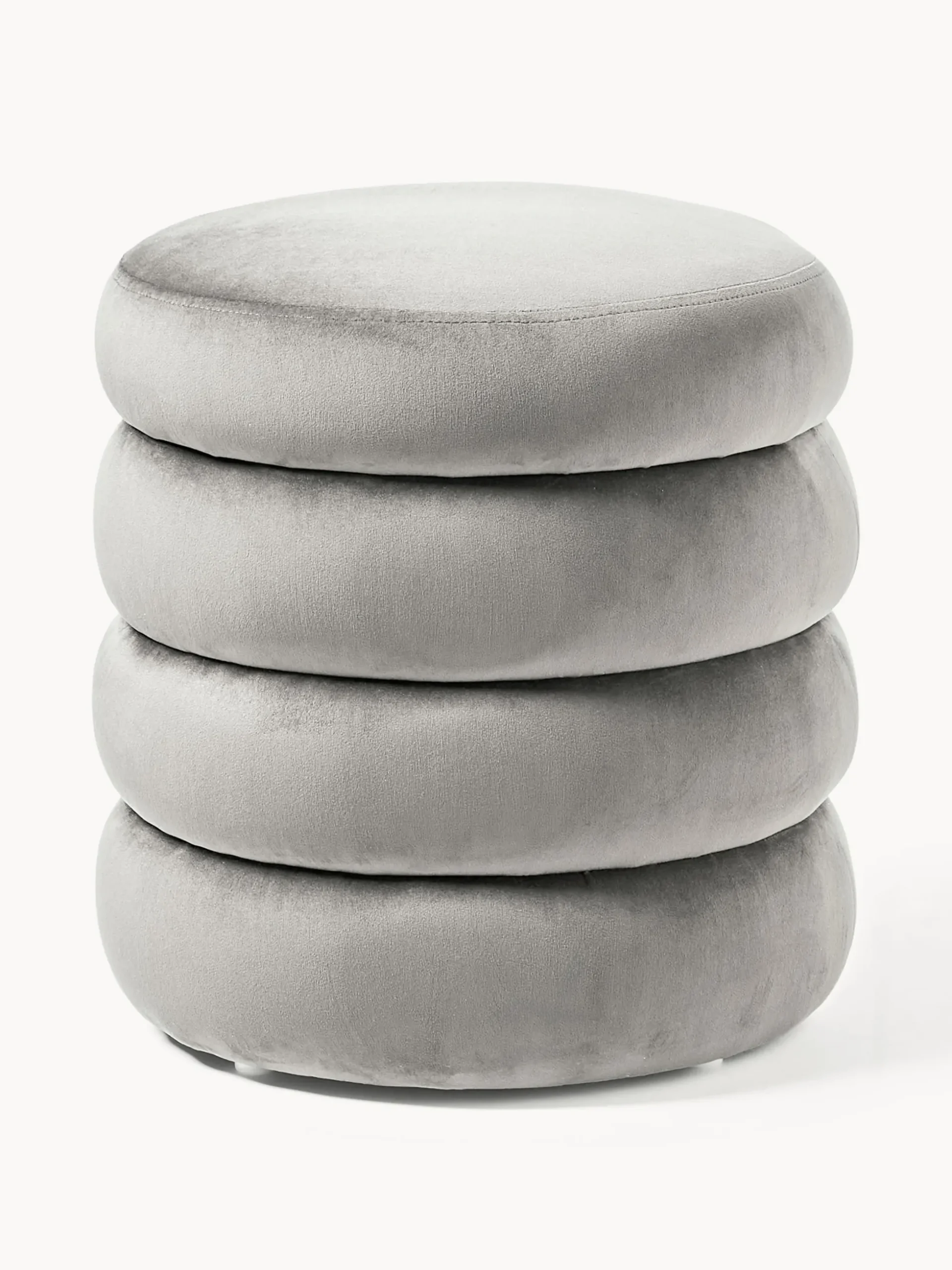 Pouf imbottito in velluto con contenitore Alto