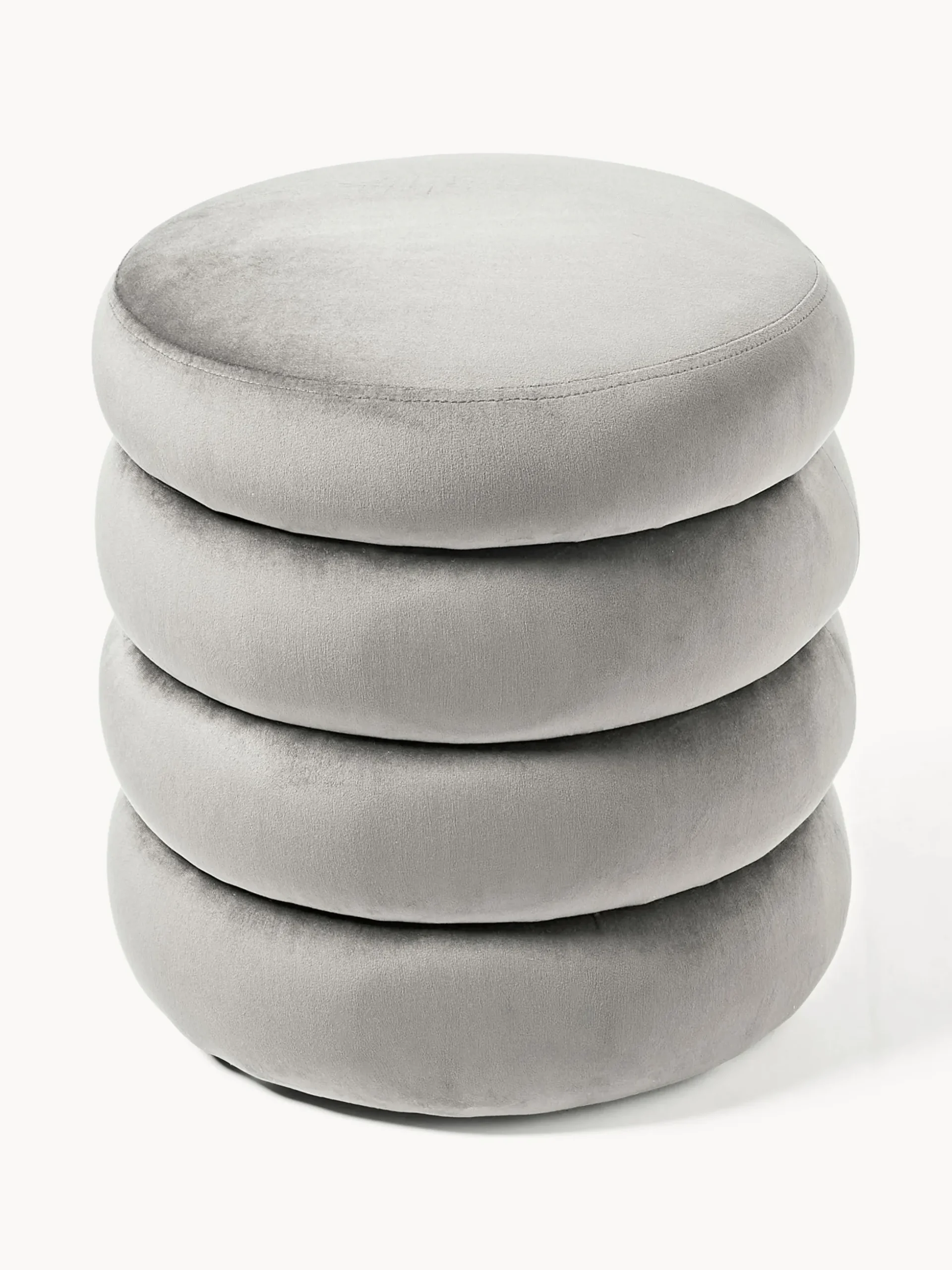 Pouf imbottito in velluto con contenitore Alto