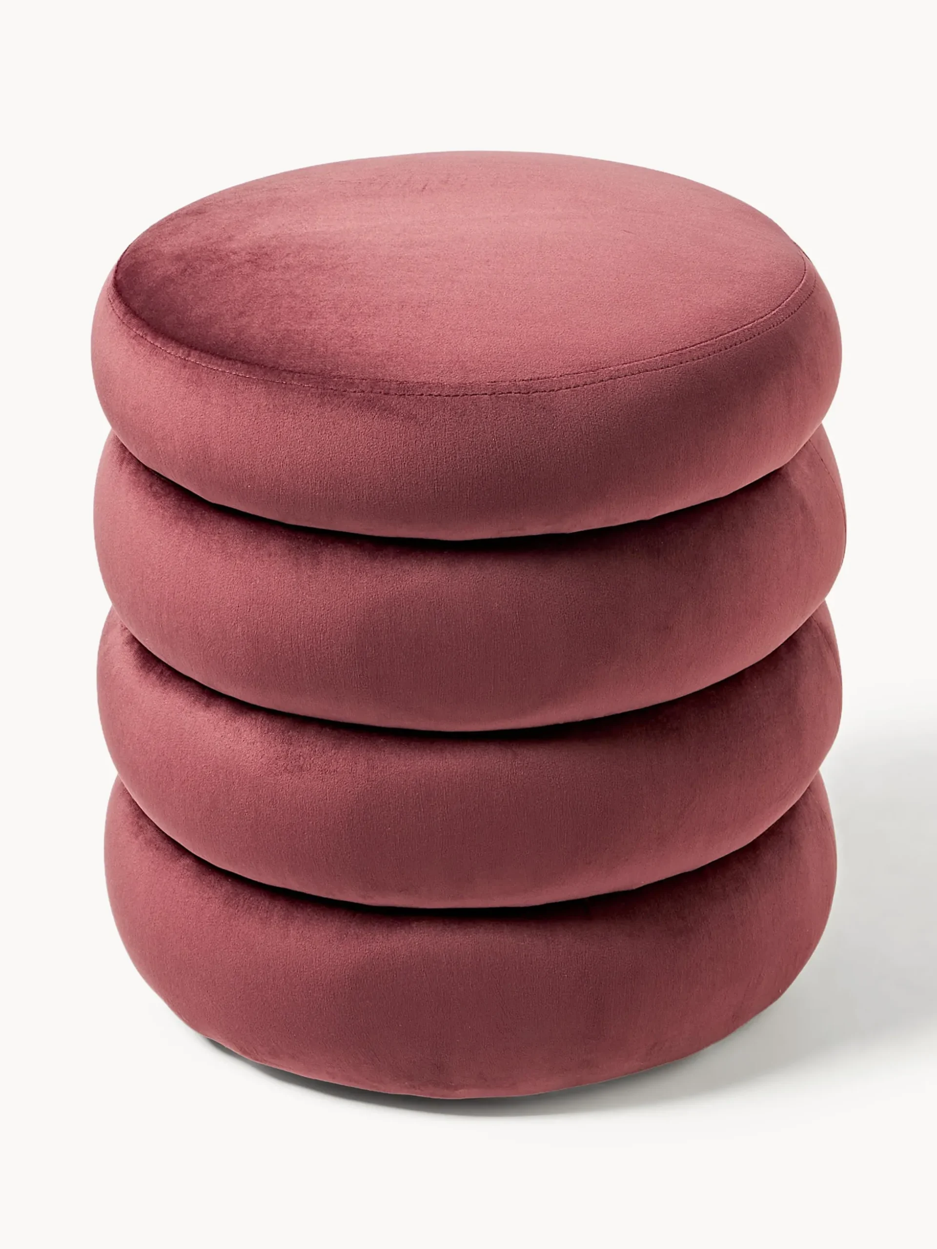 Pouf imbottito in velluto con contenitore Alto