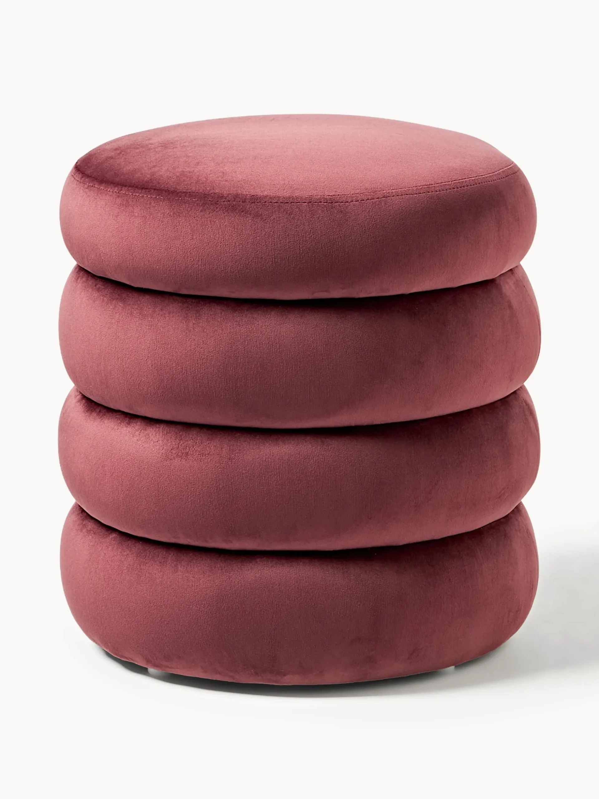 Pouf imbottito in velluto con contenitore Alto