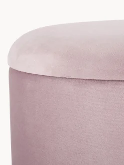 Pouf imbottito in velluto con vano contenitore Polina
