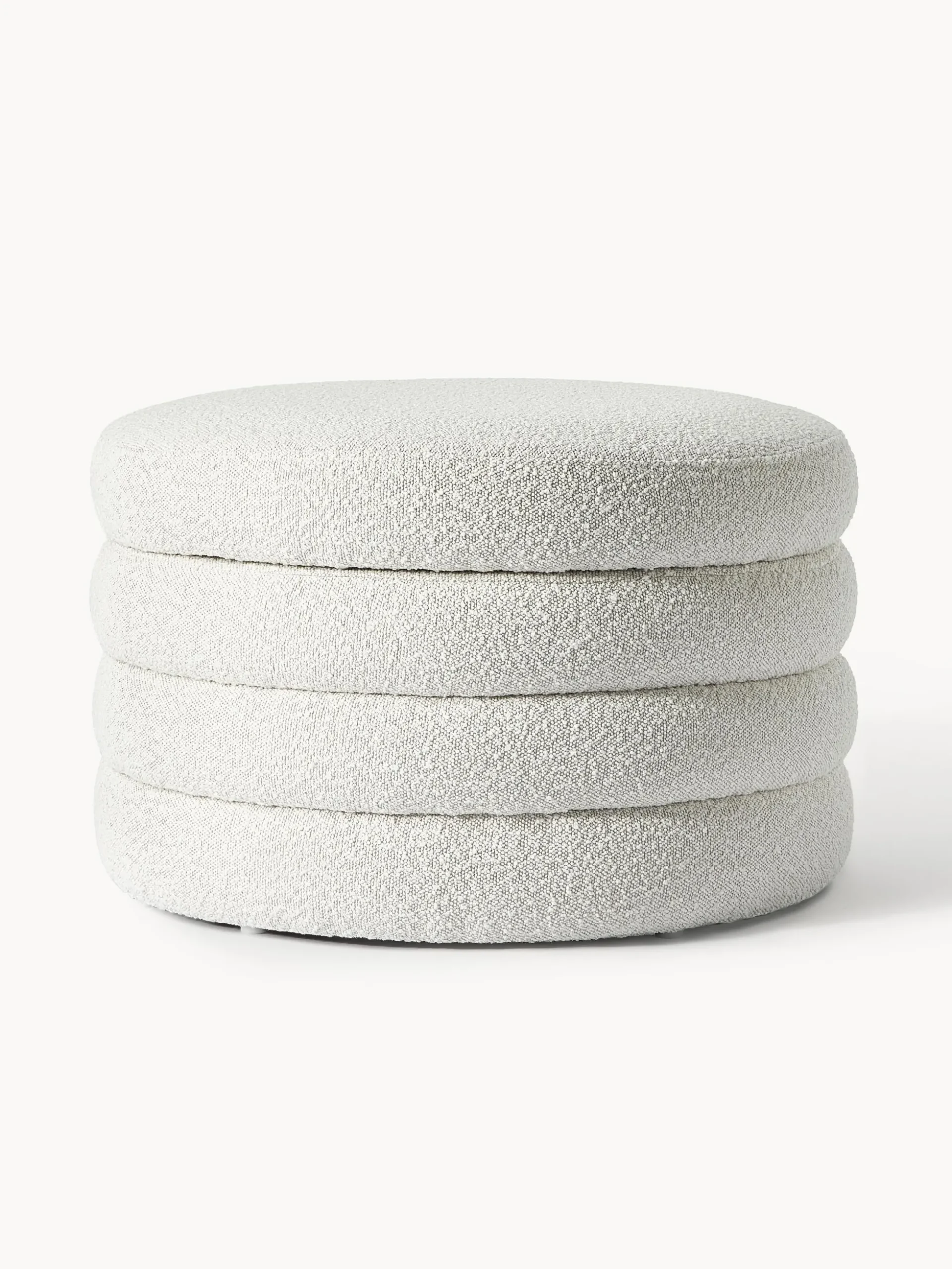 Pouf imbottito XLin bouclé con vano contenitore Alto