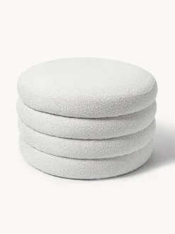 Pouf imbottito XLin bouclé con vano contenitore Alto