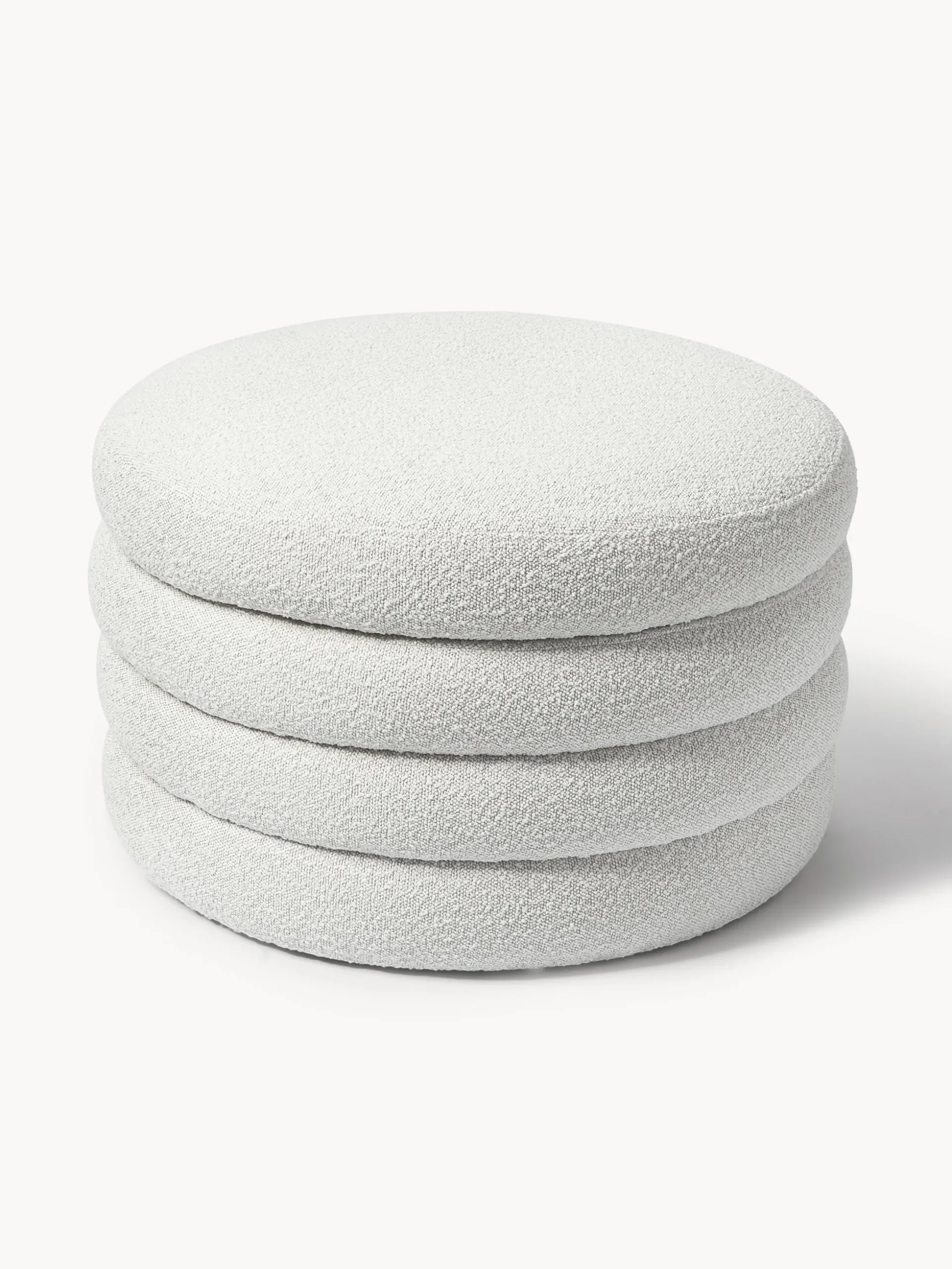 Pouf imbottito XLin bouclé con vano contenitore Alto
