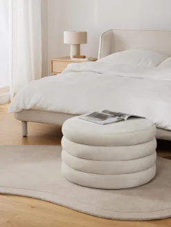 Pouf imbottito XLin velluto con vano contenitore Alto