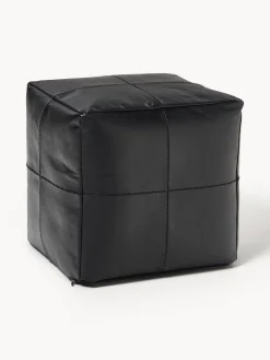 Pouf in pelle fatto a mano Raven