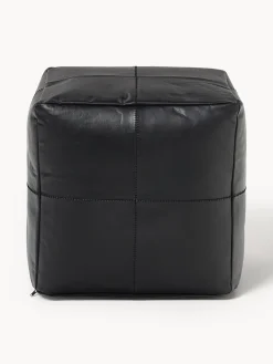 Pouf in pelle fatto a mano Raven