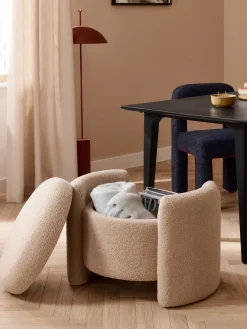 Pouf in teddy con spazio contenitore Benji