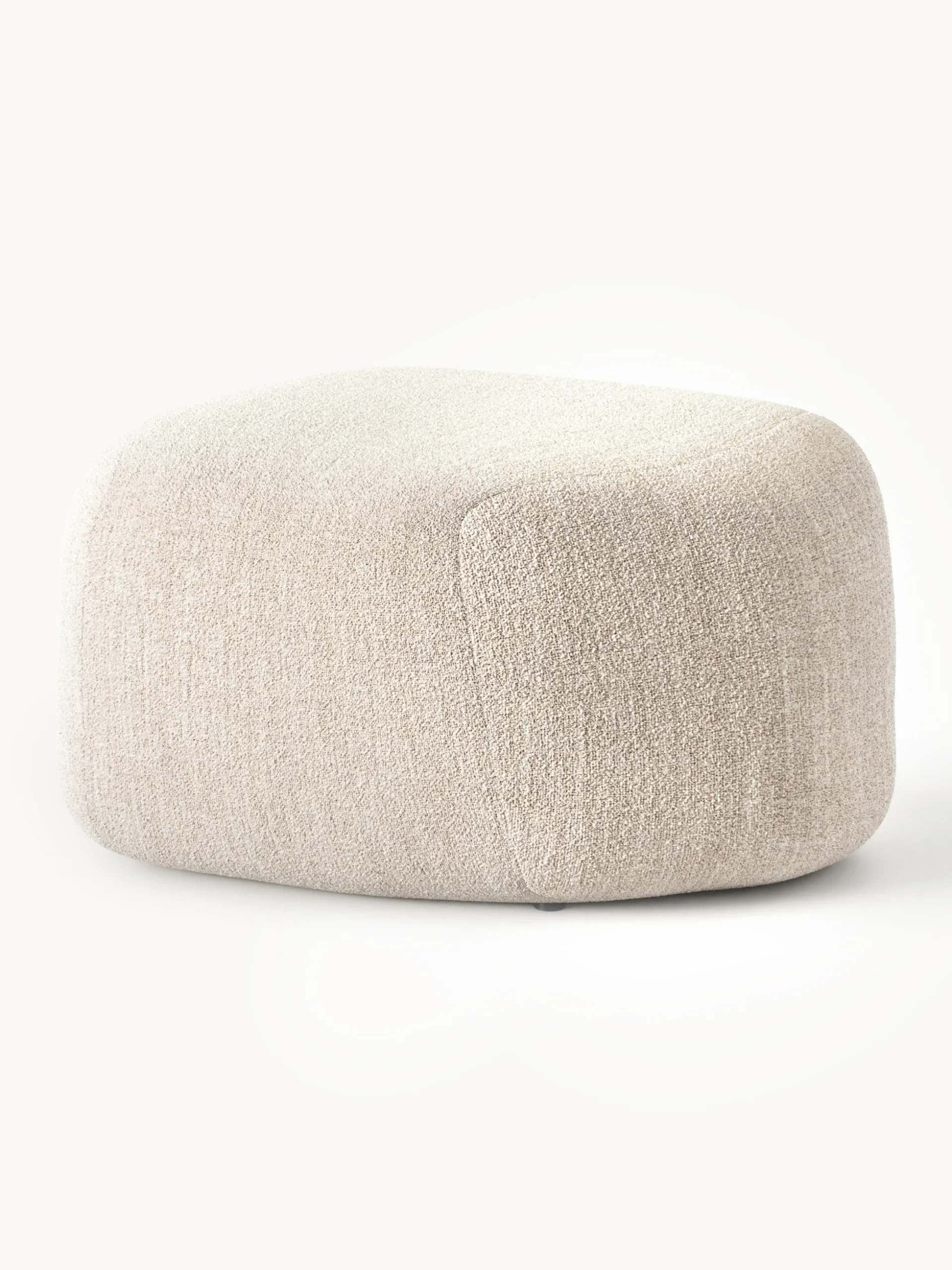 Pouf ovale in bouclé Wolke