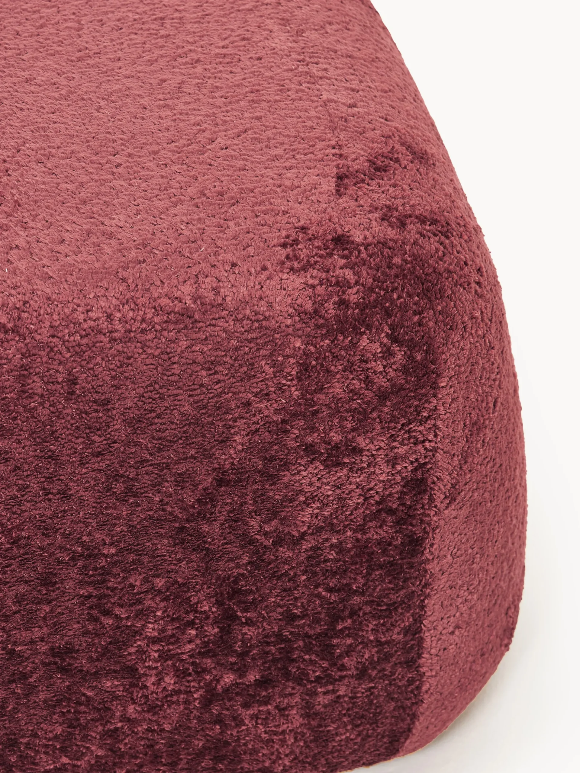 Pouf ovale in teddy bouclé Wolke