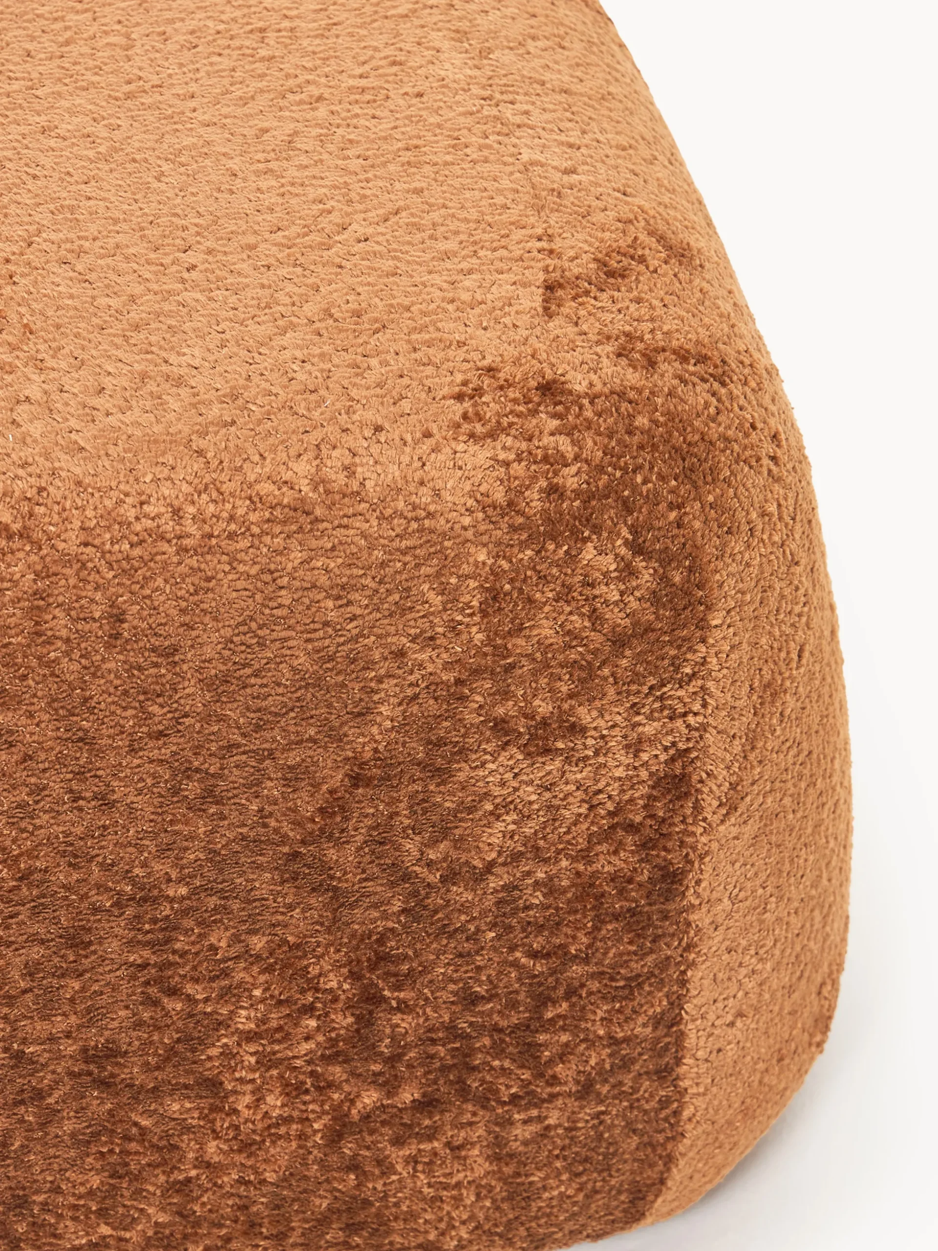 Pouf ovale in teddy bouclé Wolke