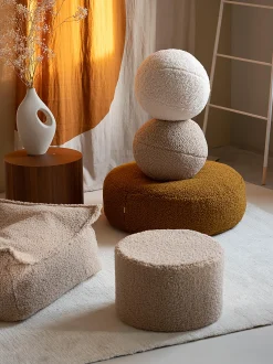 Pouf per bambini in teddy Sugar Ø 65 cm
