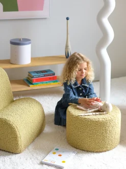 Pouf per bambini in teddy Sugar Ø 40 cm