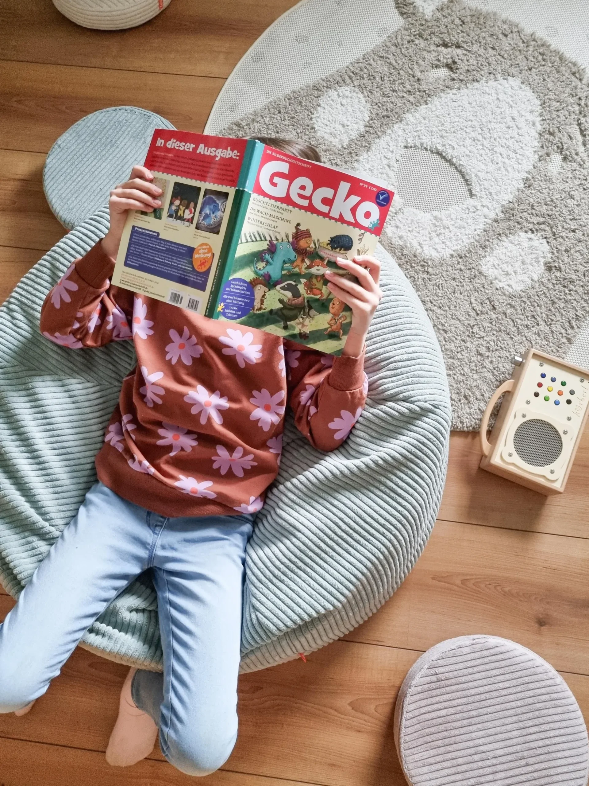 Pouf sacco per bambini in velluto a coste fatto a mano Flora