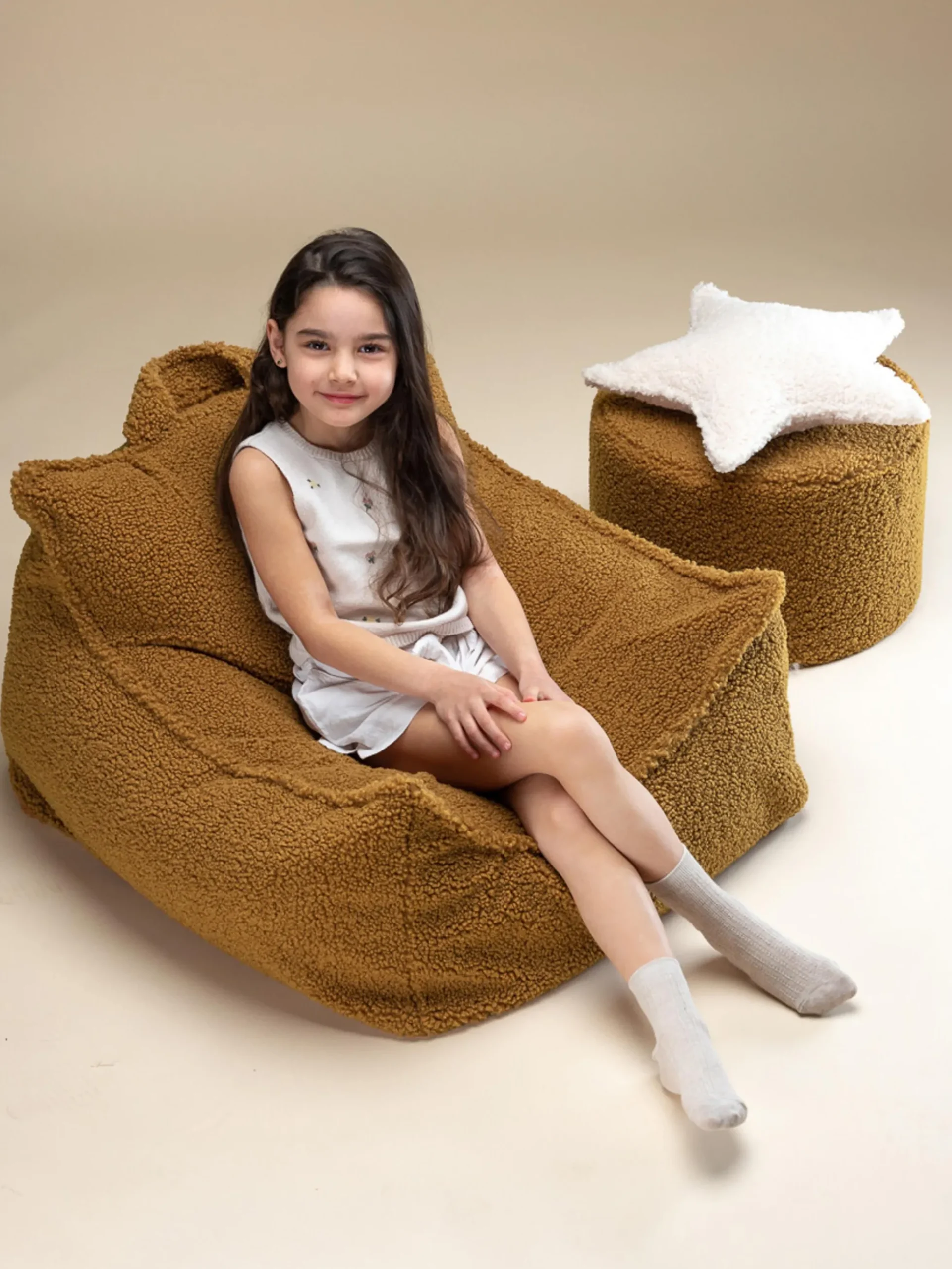 Pouf a sacco per bambini in teddy Sugar
