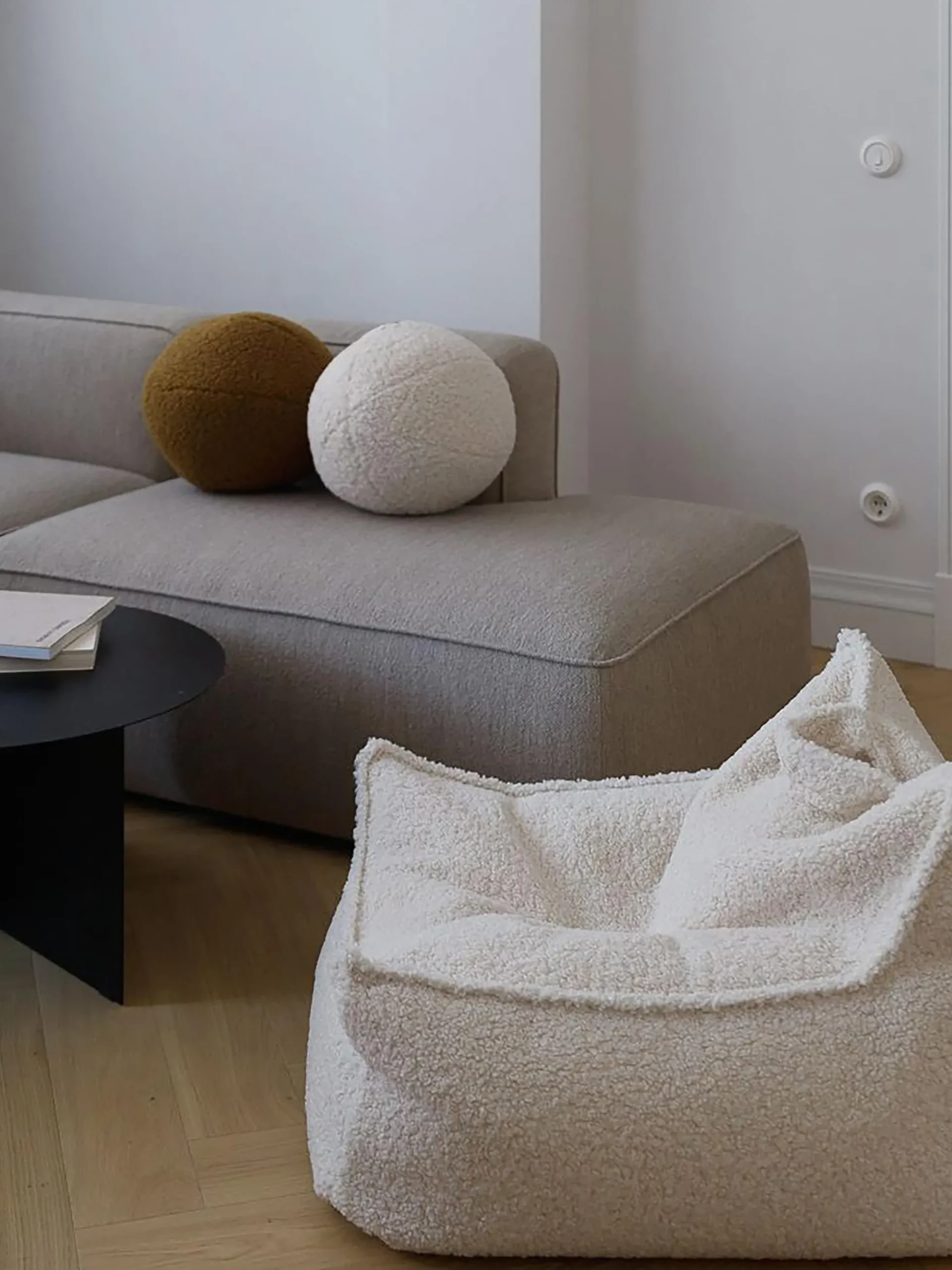 Pouf a sacco per bambini in teddy Sugar