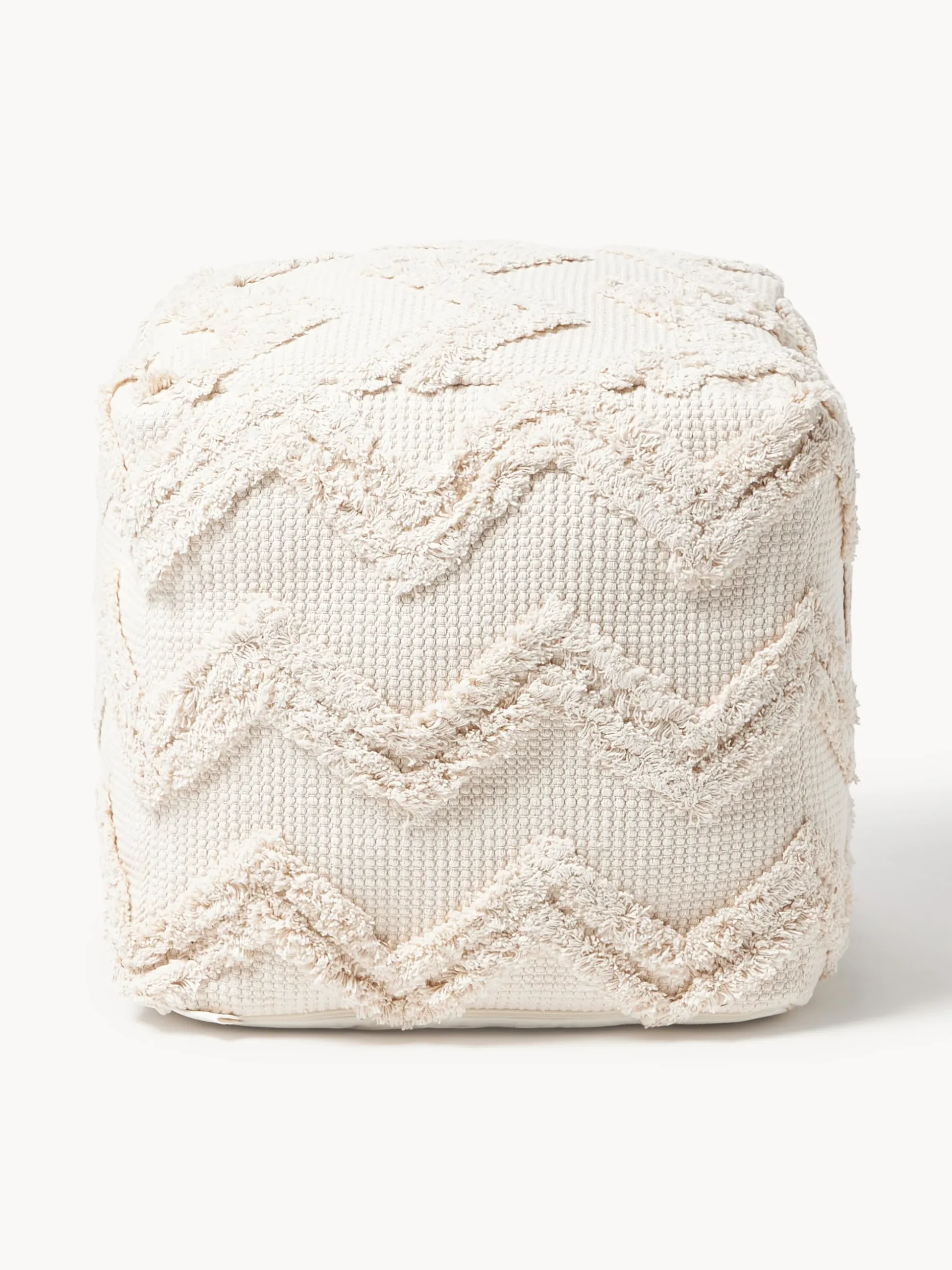 Pouf con motivo trapuntato a zigzag Akesha