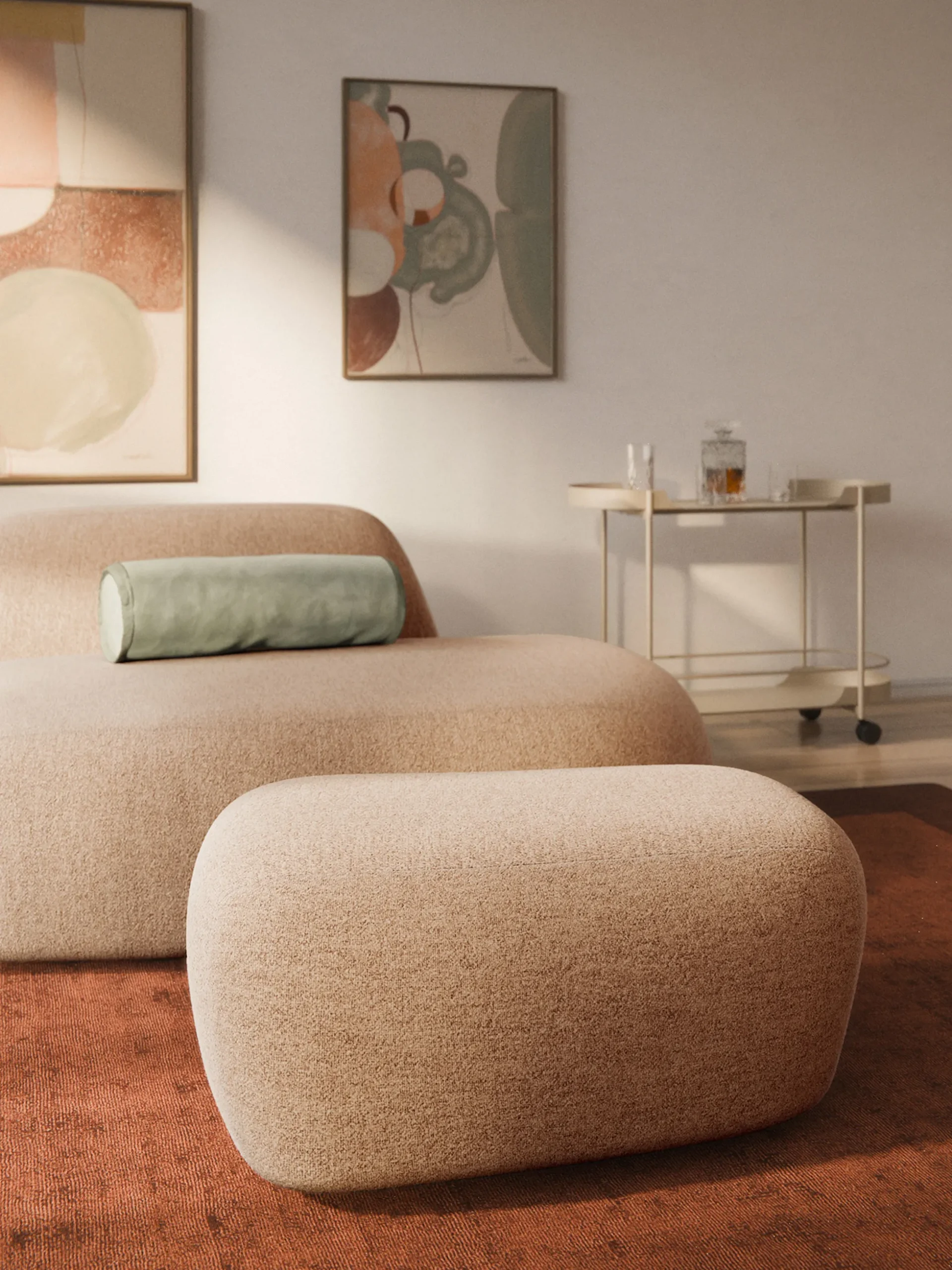 Pouf grande in bouclé Wolke