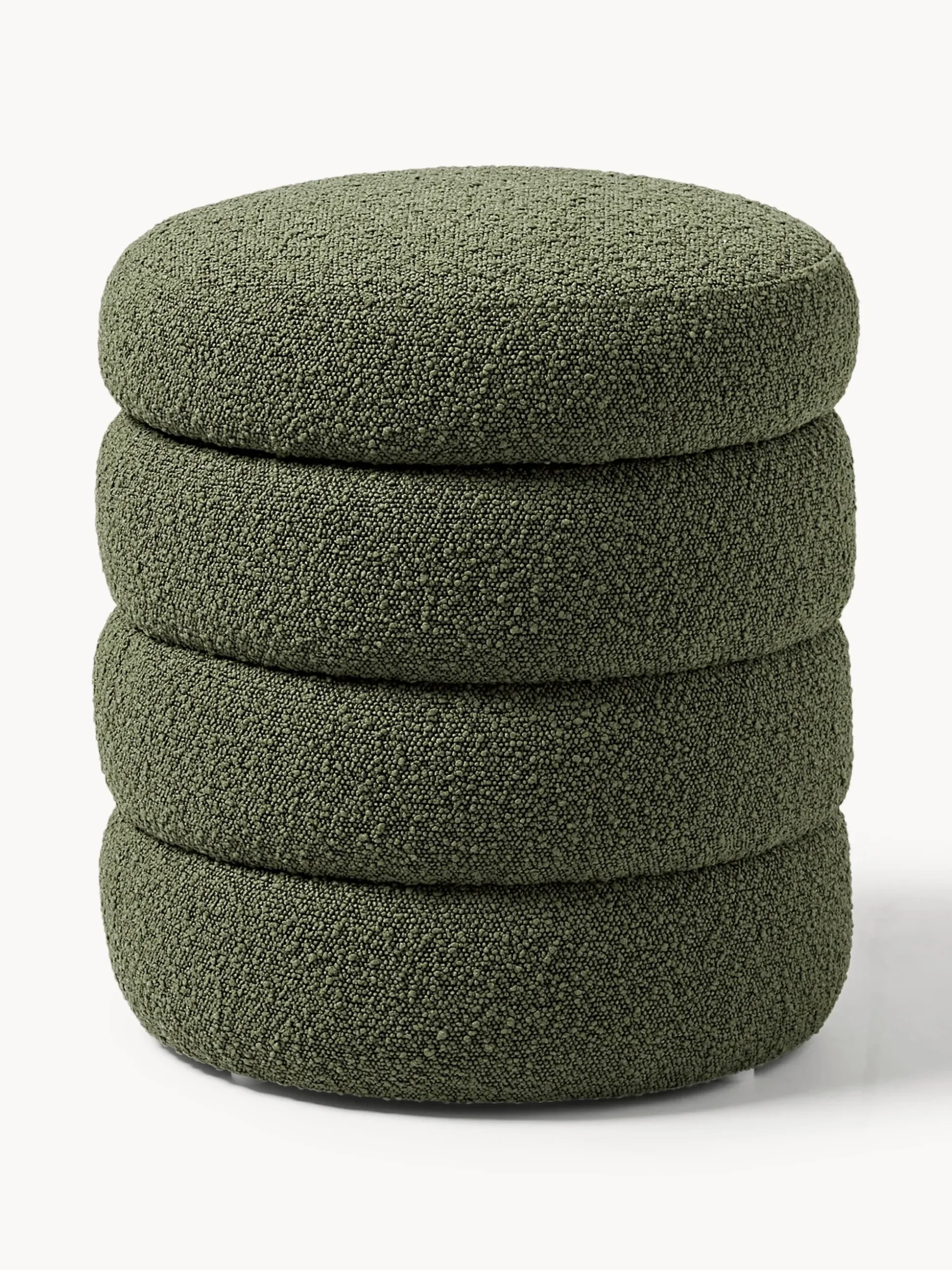 Pouf imbottito in teddy con contenitore Alto