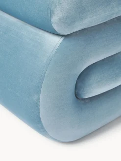 Pouf imbottito in velluto Merle