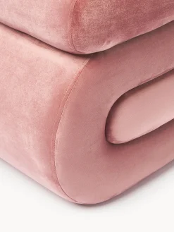 Pouf imbottito in velluto Merle
