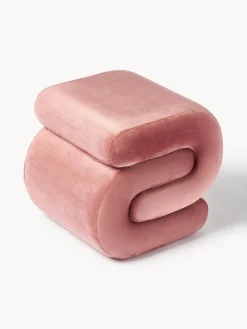 Pouf imbottito in velluto Merle