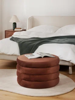 Pouf imbottito XLin velluto con vano contenitore Alto