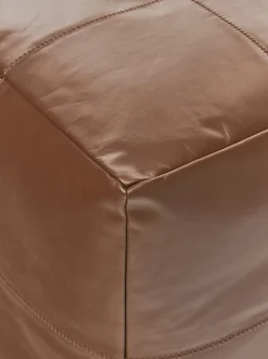 Pouf in pelle fatto a mano Raven