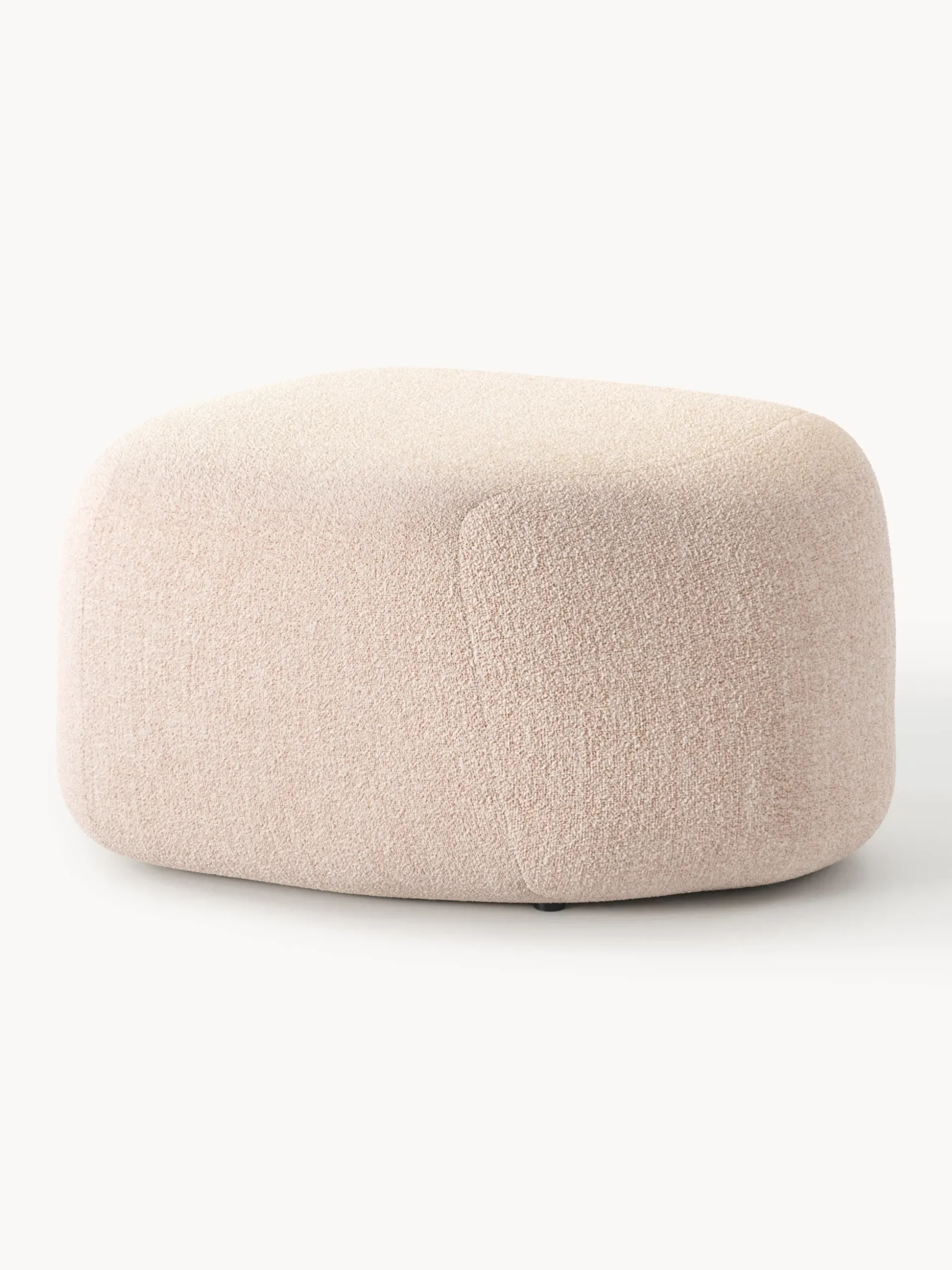 Pouf ovale in bouclé Wolke