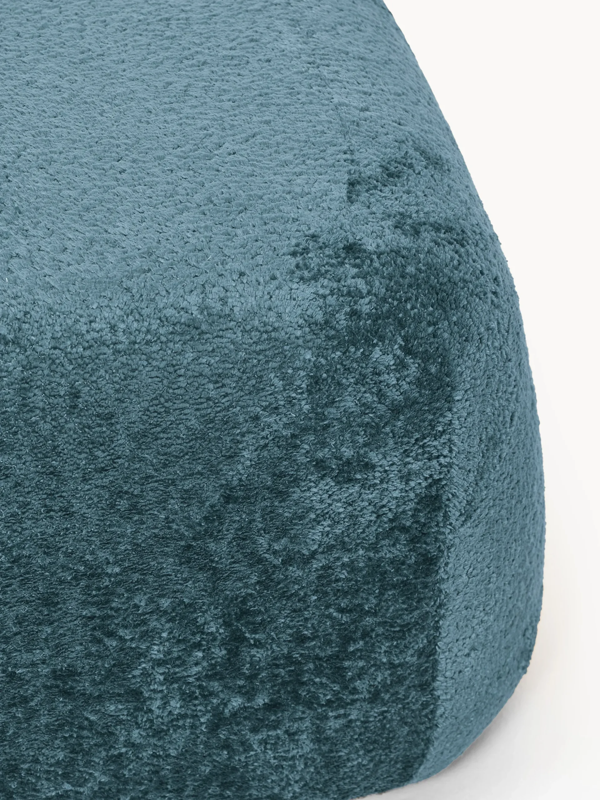 Pouf ovale in teddy bouclé Wolke