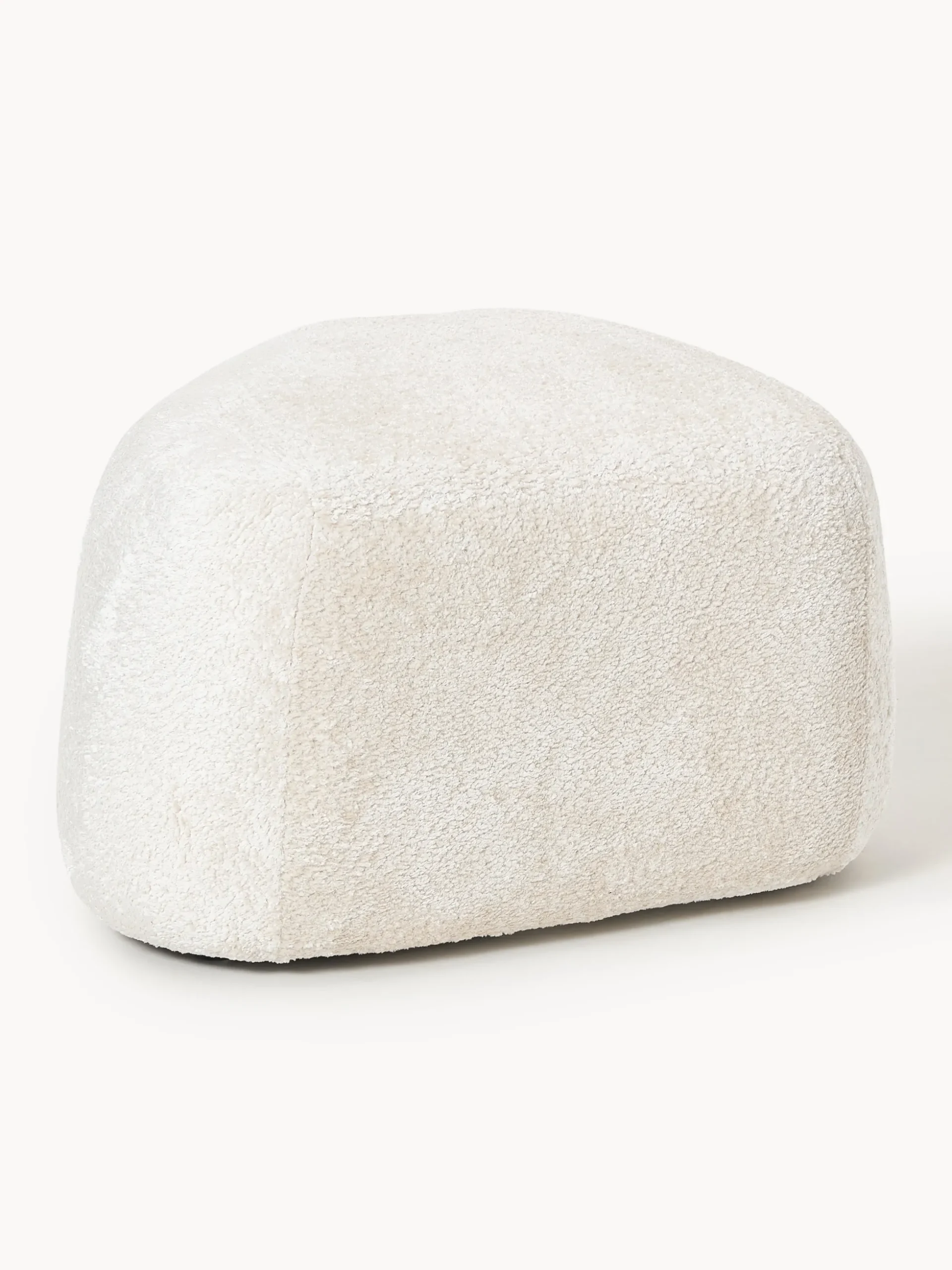 Pouf ovale in teddy bouclé Wolke