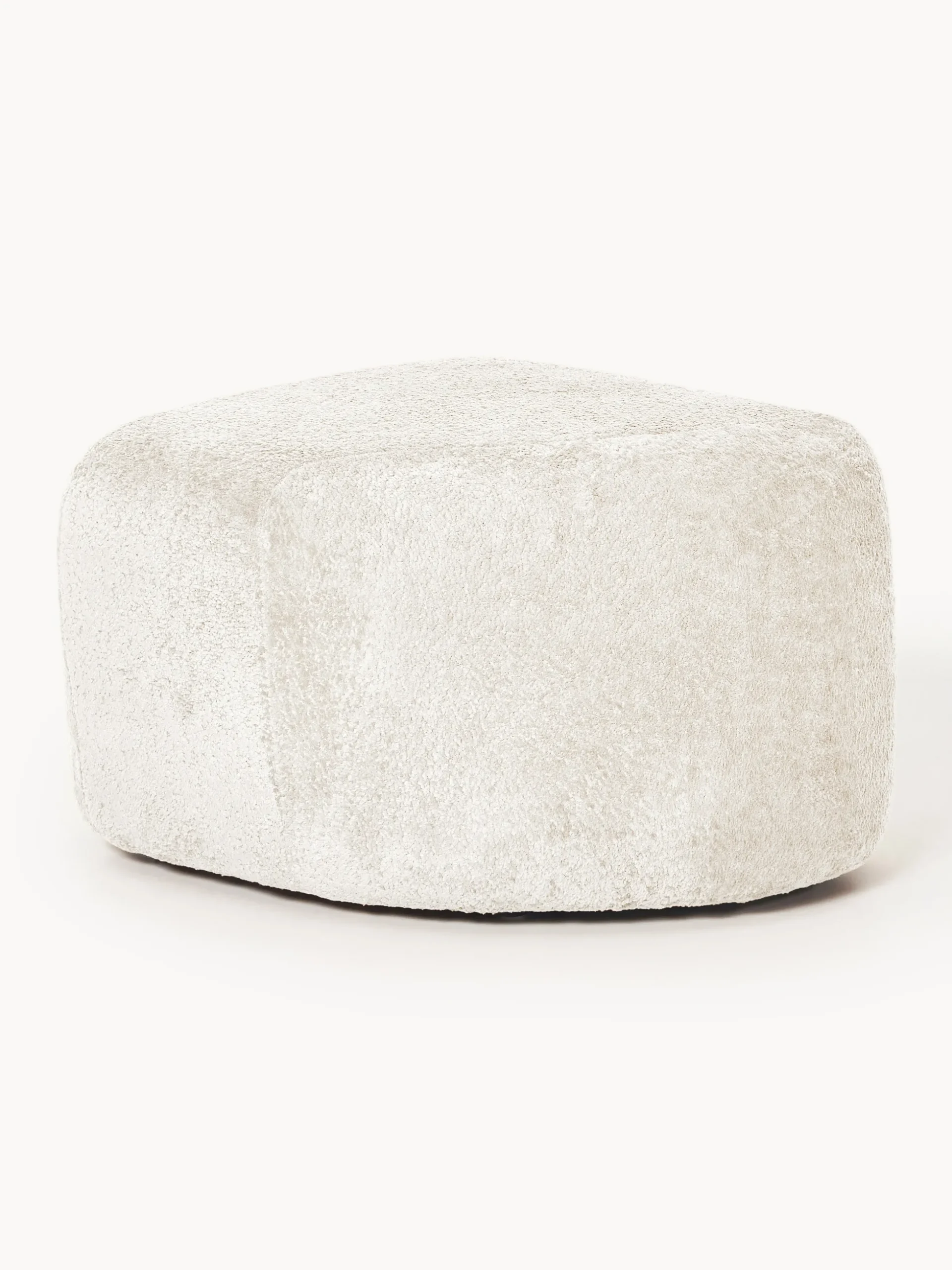 Pouf ovale in teddy bouclé Wolke
