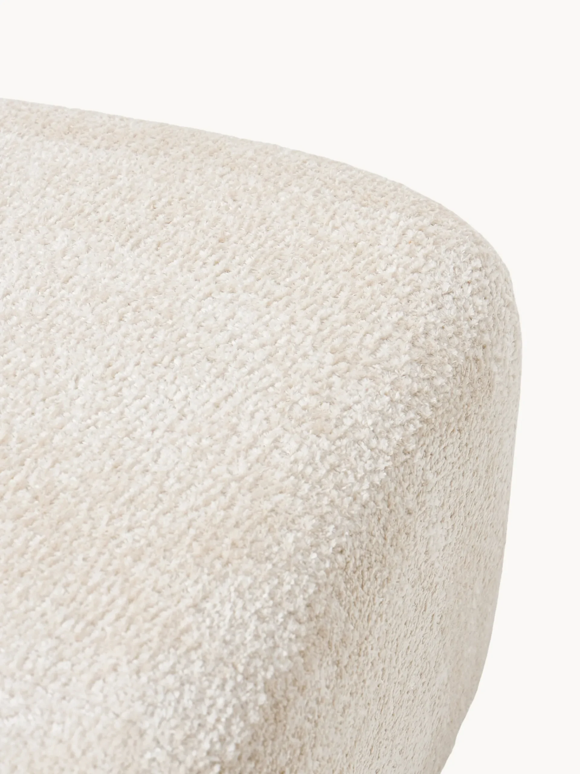 Pouf ovale in teddy bouclé Wolke