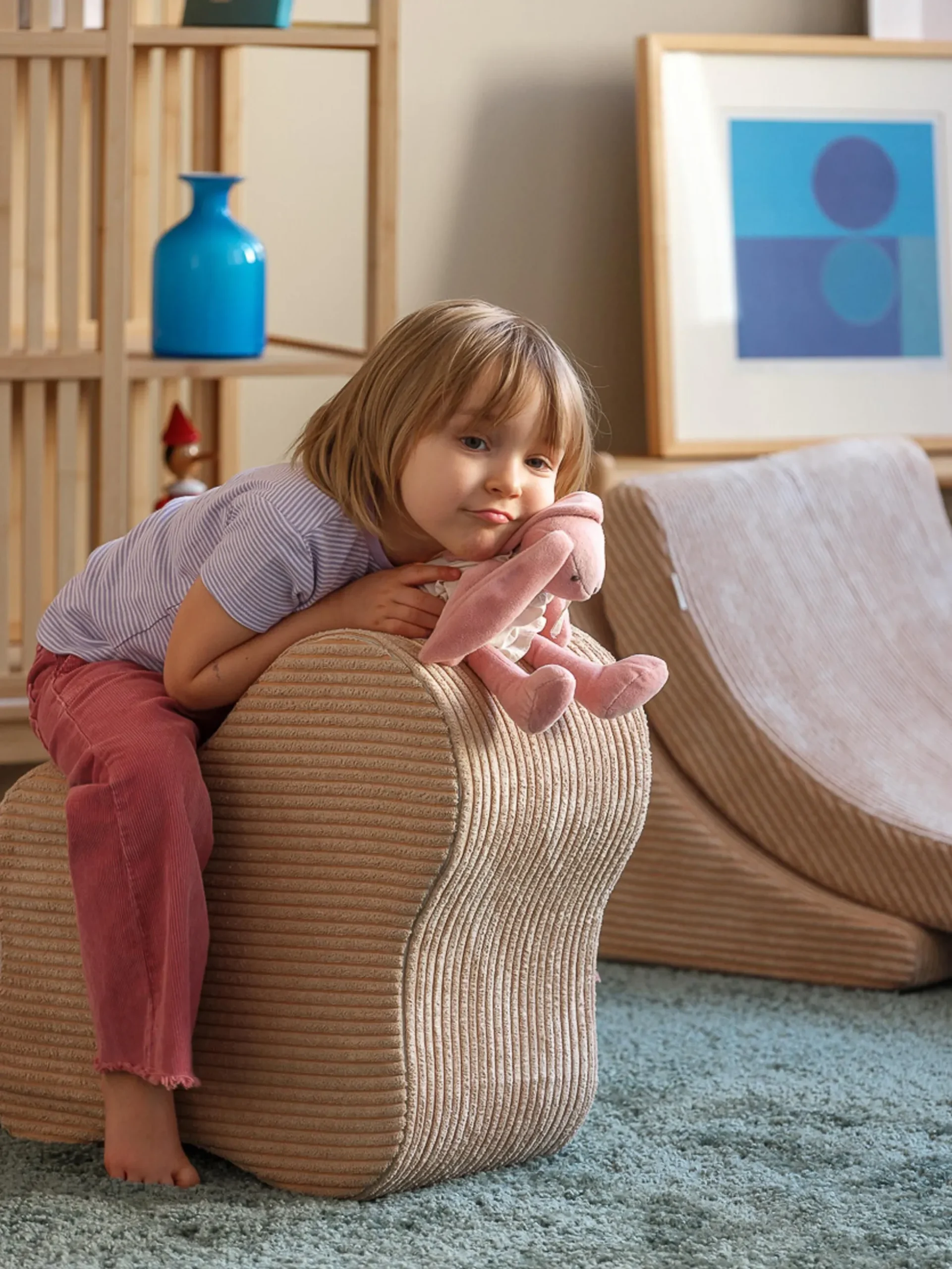 Pouf per bambini in velluto a coste fatto a mano Cloud