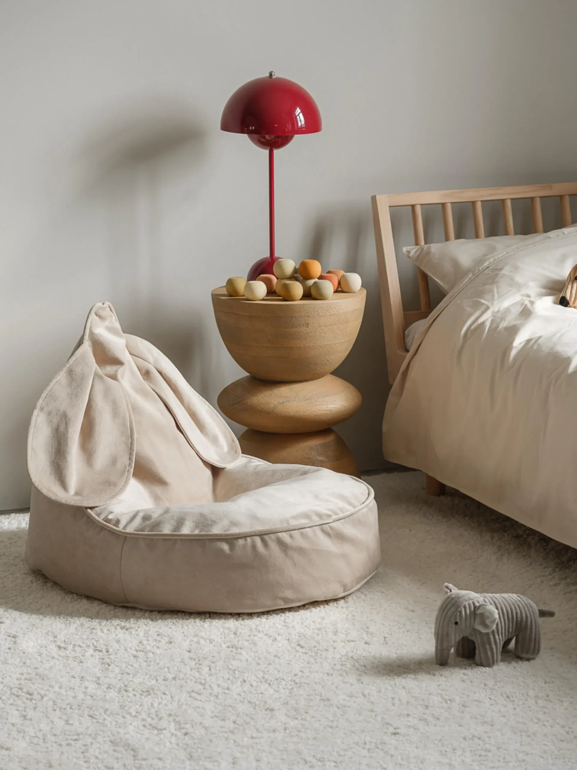 Pouf sacco per bambini in velluto Bunny