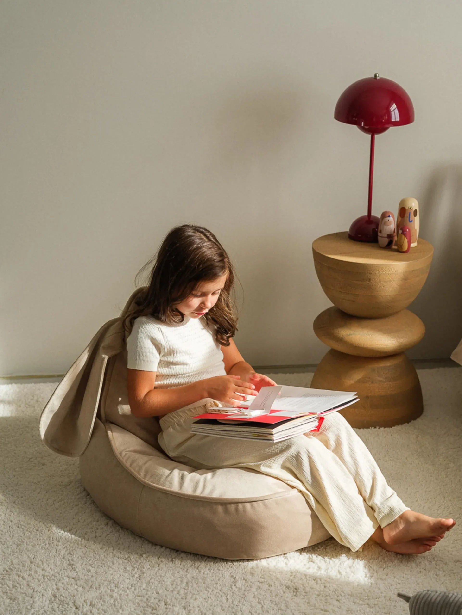 Pouf sacco per bambini in velluto Bunny